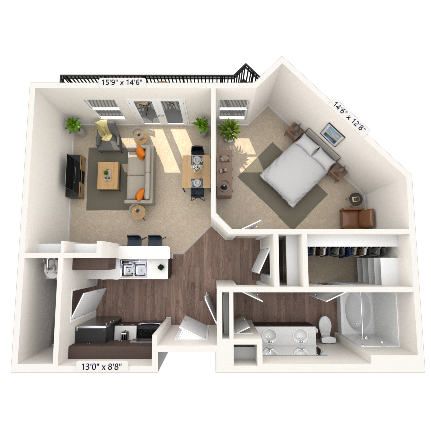 Floorplan image of unit 2122